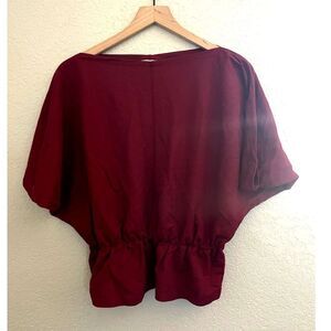 Prologue Small Womens Red Dolman Sleeve Peplum Top